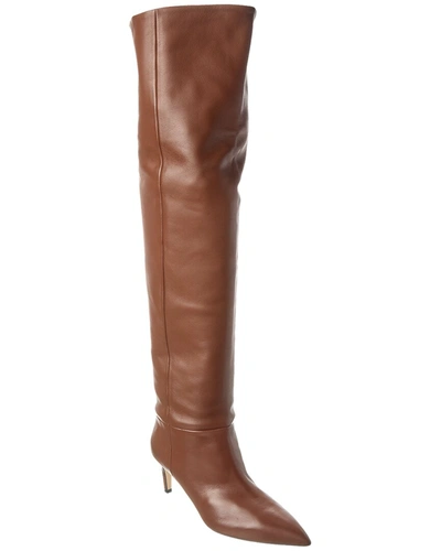 Paris Texas Stiletto Leather Knee-high Boot In Brown