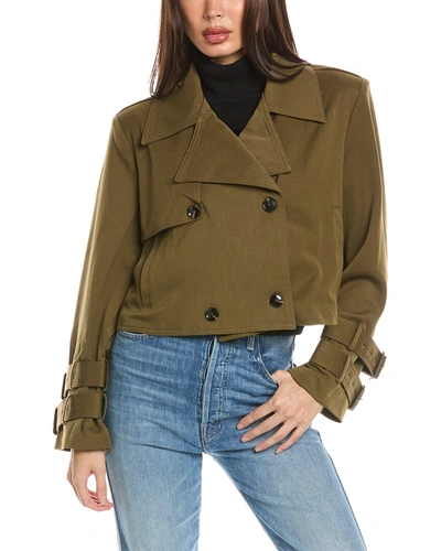 Weworewhat Cropped Trench Coat In Green