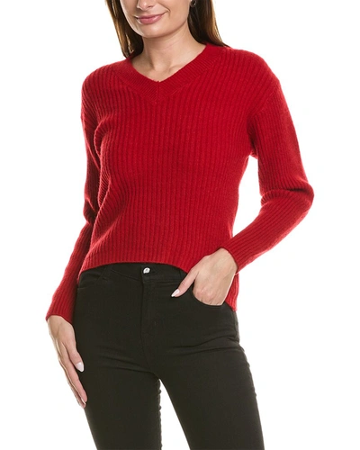 Serenette V-neck Wool-blend Sweater In Red