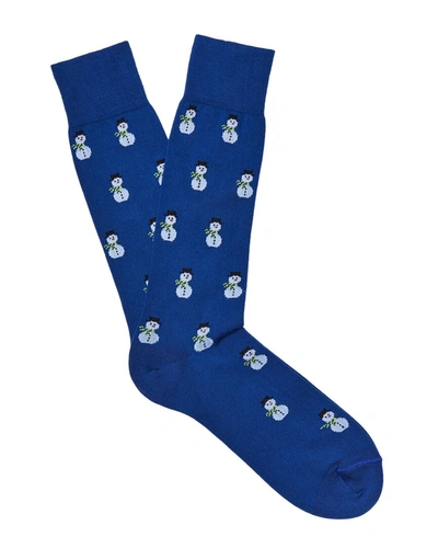 J.mclaughlin Snowman Socks In Blue