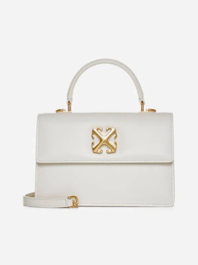 Off-white Jitney 1.4 Leather Bag In Ivory