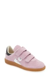 Isabel Marant Beth Mixed Leather Triple-grip Sneakers In Pink-silver
