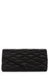 Saint Laurent Large Sade Satin Puffer Clutch In 1000 Nero/ Nero