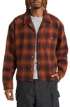 Elwood Plaid Flannel Button-up Shirt In Orange Black Plaid