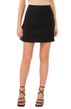 1.state Women's Solid Side Slit Short A-line Mini Skirt In Rich Black