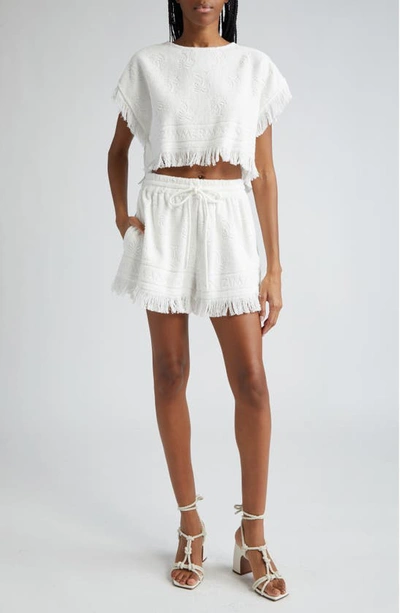 Zimmermann White Alight Crop Top