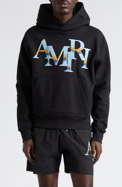 Amiri Cotton Logo Hoodie In Negro