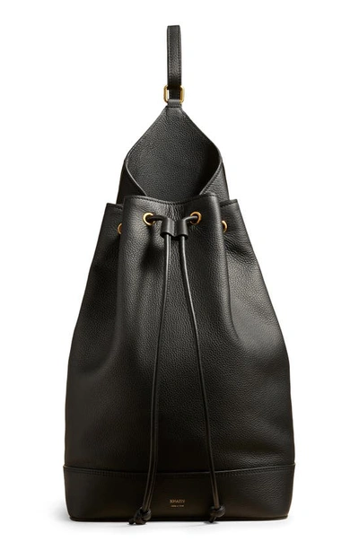 Khaite Large Greta Leather Shoulder Bag In Black