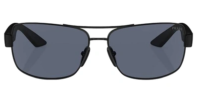 Prada Ps 50zs 1bo09r Wrap Sunglasses In Blue