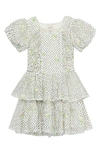 PEEK AREN'T YOU CURIOUS KIDS' POLKA DOT EMBROIDERED TIERED DRESS