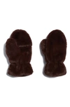 Apparis Coco Faux Fur Mittens In Espresso