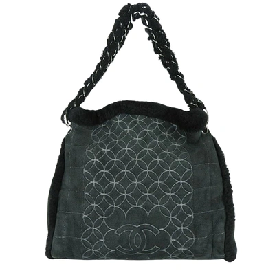 Pre-owned Chanel Quilted Grey Wool Tote Bag ()