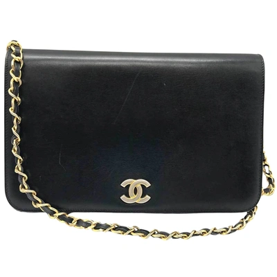 Pre-owned Chanel Wallet On Chain Black Leather Shopper Bag ()