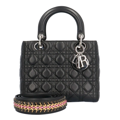 Dior Lady  Black Leather Shopper Bag ()