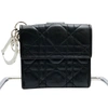 DIOR DIOR LADY DIOR BLACK LEATHER WALLET  (PRE-OWNED)
