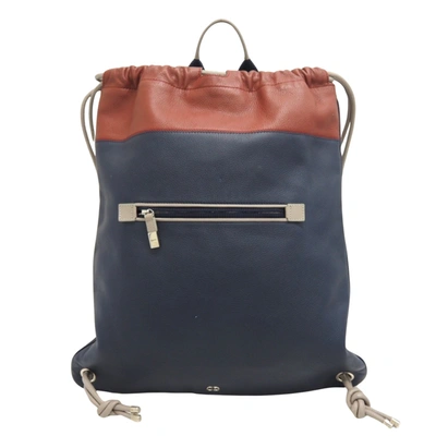 Dior Navy Leather Backpack Bag ()