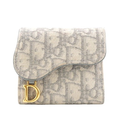 Dior Saddle Grey Canvas Wallet  ()