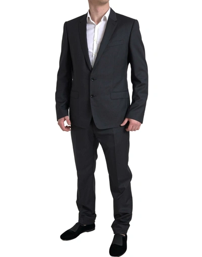 DOLCE & GABBANA DOLCE & GABBANA ELEGANT BLACK TWO-PIECE SLIM FIT MEN'S SUIT