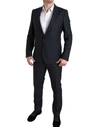 DOLCE & GABBANA DOLCE & GABBANA ELEGANT BLACK SILK BLEND MARTINI MEN'S SUIT