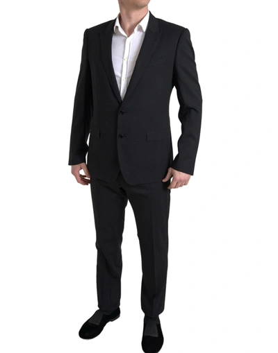 DOLCE & GABBANA DOLCE & GABBANA EXCLUSIVE MARTINI BLACK SLIM FIT MEN'S SUIT