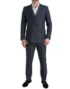 DOLCE & GABBANA DOLCE & GABBANA ELEGANT BLUE SILK BLEND MARTINI MEN'S SUIT