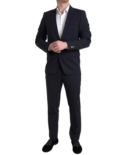 DOLCE & GABBANA DOLCE & GABBANA SLEEK DARK BLUE MARTINI SLIM FIT MEN'S SUIT