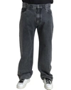Dolce & Gabbana Dark Gray Cotton Straight Fit Men Denim Jeans In Dark Gray