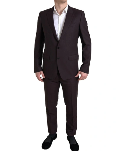 DOLCE & GABBANA DOLCE & GABBANA MAROON MARTINI SLIM FIT 2-PIECE MEN'S SUIT