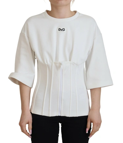 Dolce & Gabbana Elegant Corset Top T-shirt Women's Blouse In White