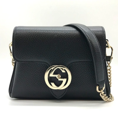 Gucci Dollar Black Leather Shopper Bag ()
