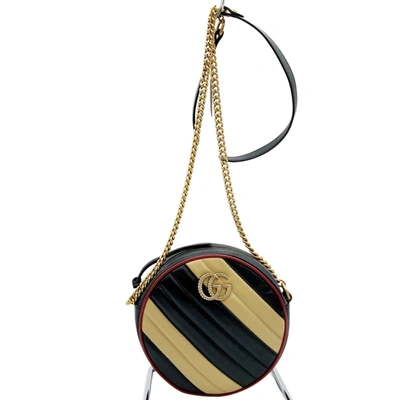 Gucci Marmont Beige Leather Shoulder Bag ()