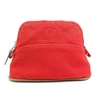 HERMES HERMÈS BOLIDE RED COTTON CLUTCH BAG (PRE-OWNED)