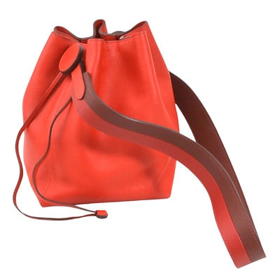 Hermes Hermès Licol Red Leather Shopper Bag ()
