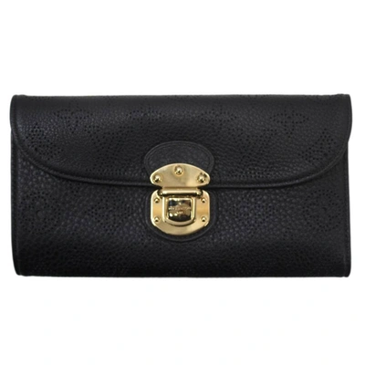 Pre-owned Louis Vuitton Amelia Black Leather Wallet  ()