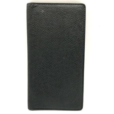 Pre-owned Louis Vuitton Porte Carte Credit Bifold Black Leather Wallet  ()