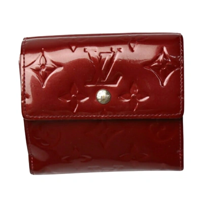 Pre-owned Louis Vuitton Portefeuille Elise Red Patent Leather Wallet  ()