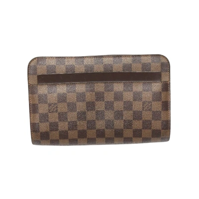 Pre-owned Louis Vuitton Saint Louis Brown Canvas Clutch Bag ()