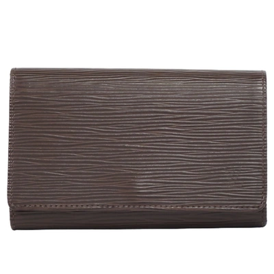 Pre-owned Louis Vuitton Trésor Brown Leather Wallet  ()