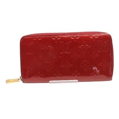 Pre-owned Louis Vuitton Zippy Red Patent Leather Wallet  ()