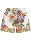 Etro Floral-print Cotton Blend Shorts In Multicolour