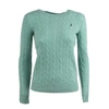 Ralph Lauren Cable-knit Wool-cashmere Sweater In Greenscape Melange