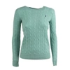 Polo Ralph Lauren Cable-knit Wool-cashmere Sweater In Green