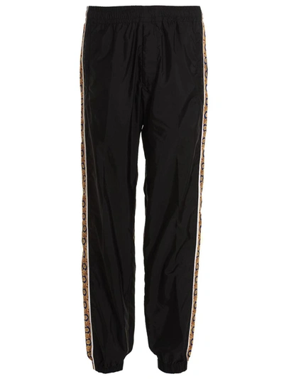 Versace Graphic-stripe Taffeta Track Pants In Nero