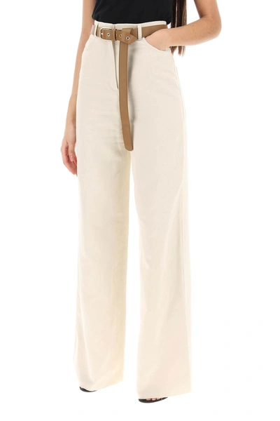 Max Mara Cobalto Wide Leg Pants In Neutro