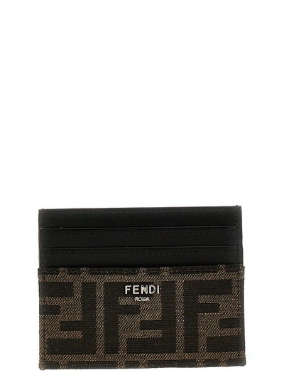 Fendi Ff Card Holder In Jacquard