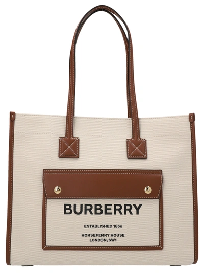 BURBERRY FREYA TOTE BAG BEIGE