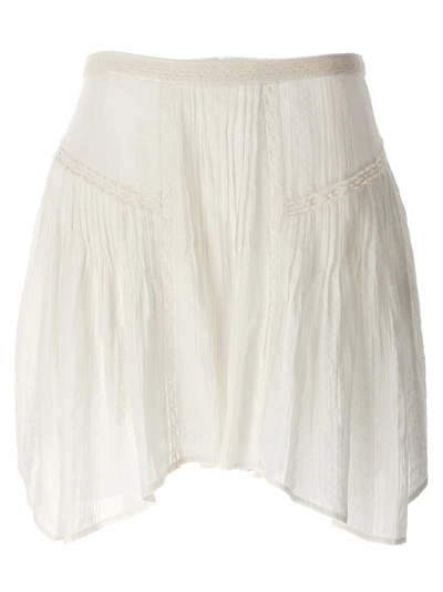 Marant Etoile Jorena Mini Skirt With Lace Inserts In White