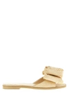 Mach&mach Cadeau Raffia Bow Flat Slide Sandals