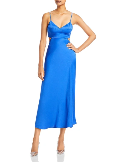 A.l.c Blakely Womens Open Back Long Cocktail And Party Dress In Blue