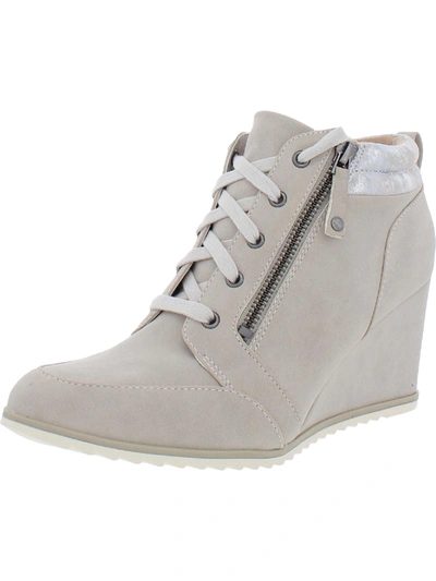 Soul Naturalizer Haley-lace Womens Faux Leather Lace Up Ankle Boots In Grey